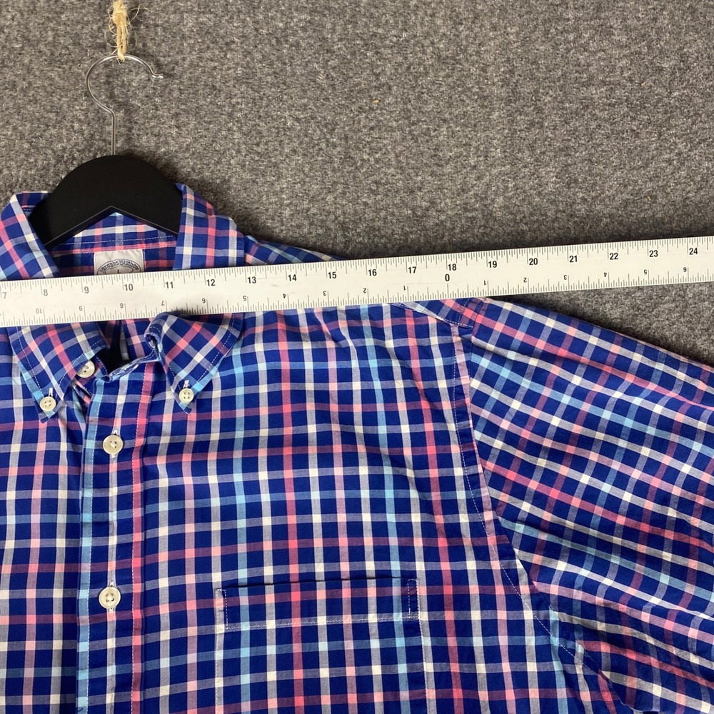 Brooks Brothers Navy, Pink & Light Blue Plaid Button-Down Shirt - Picture 4 of 12